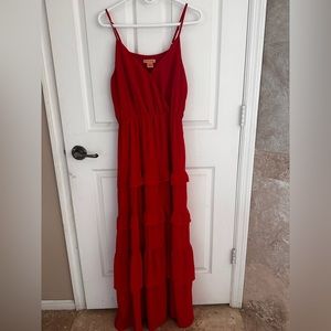 Red Maxi Dress Spaghetti Strap Size M